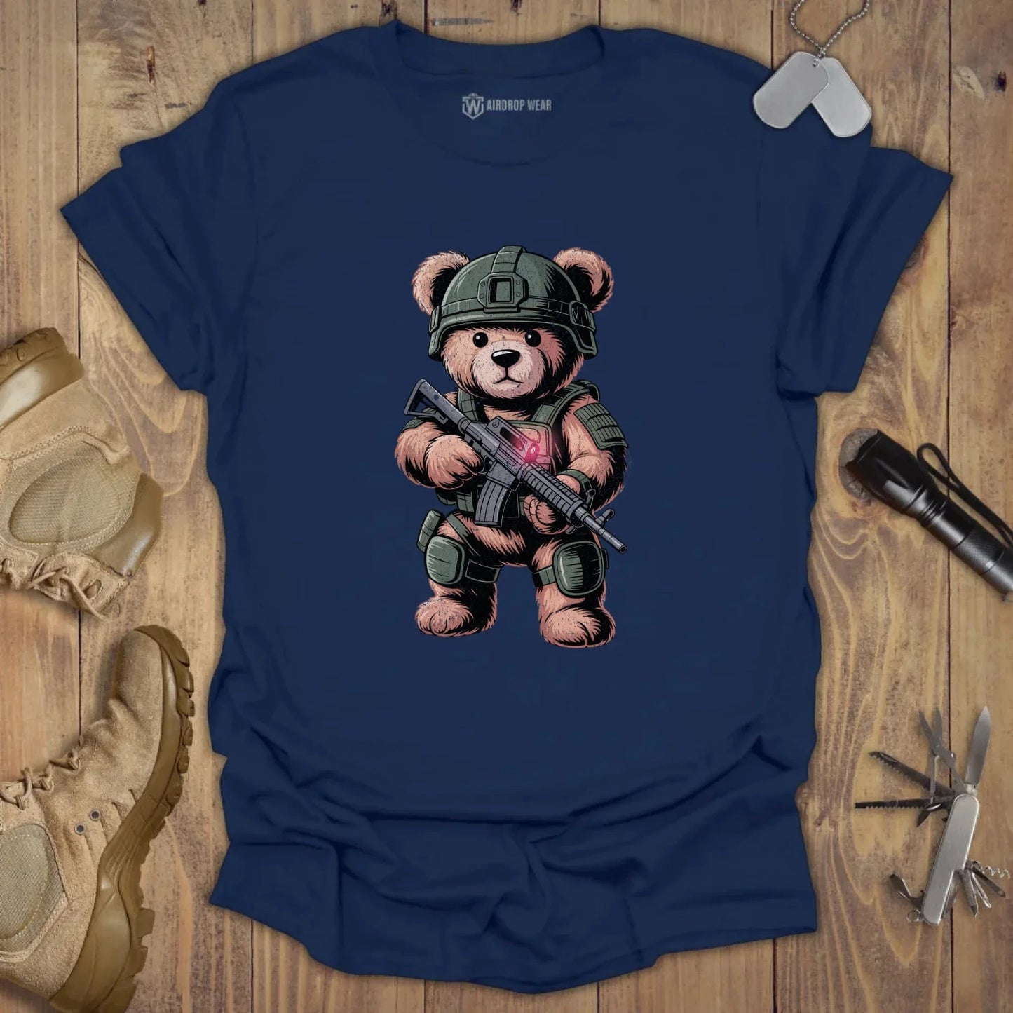 Battle Ready Teddy T-shirt Navy