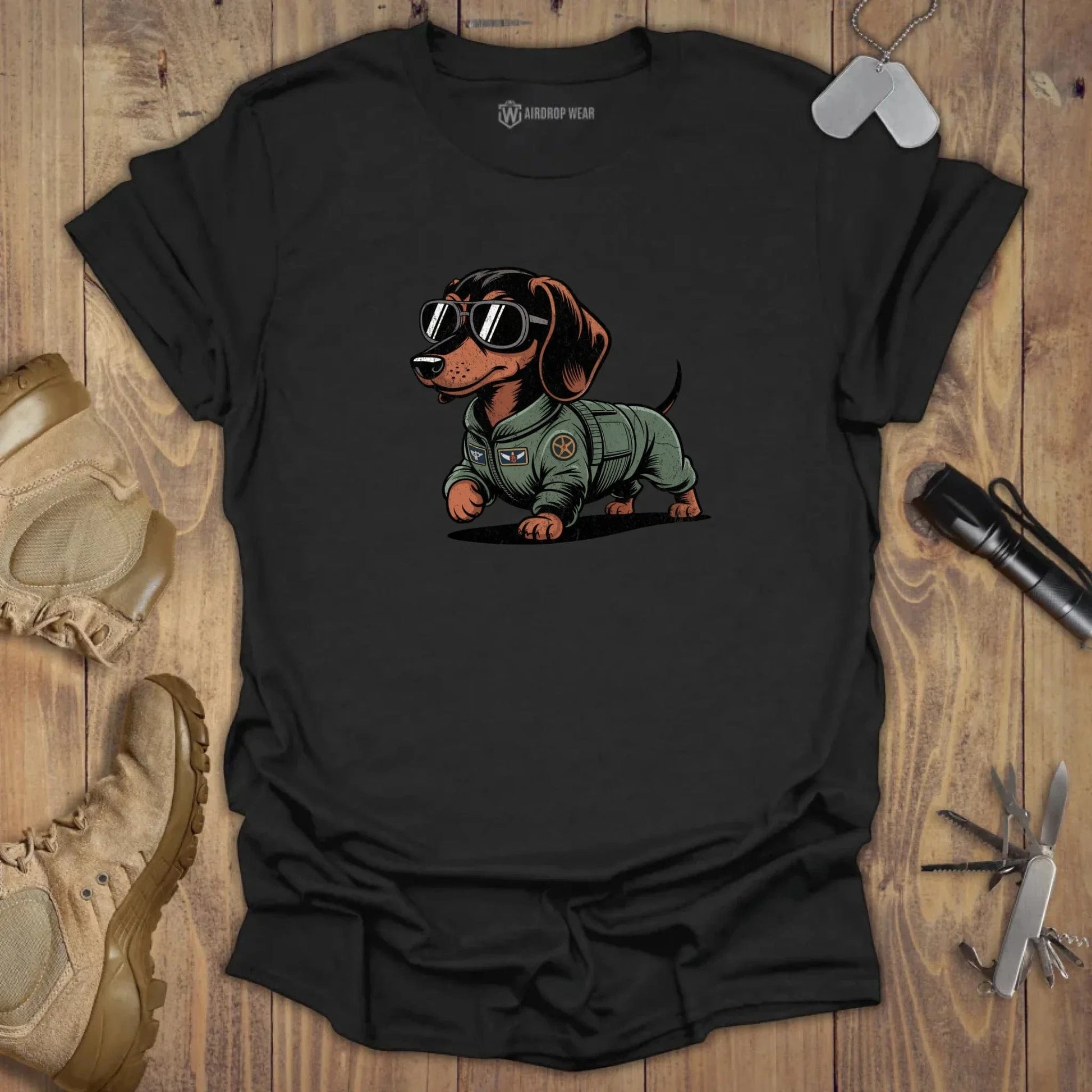 Fighter Pilot Sausage T-shirt Black