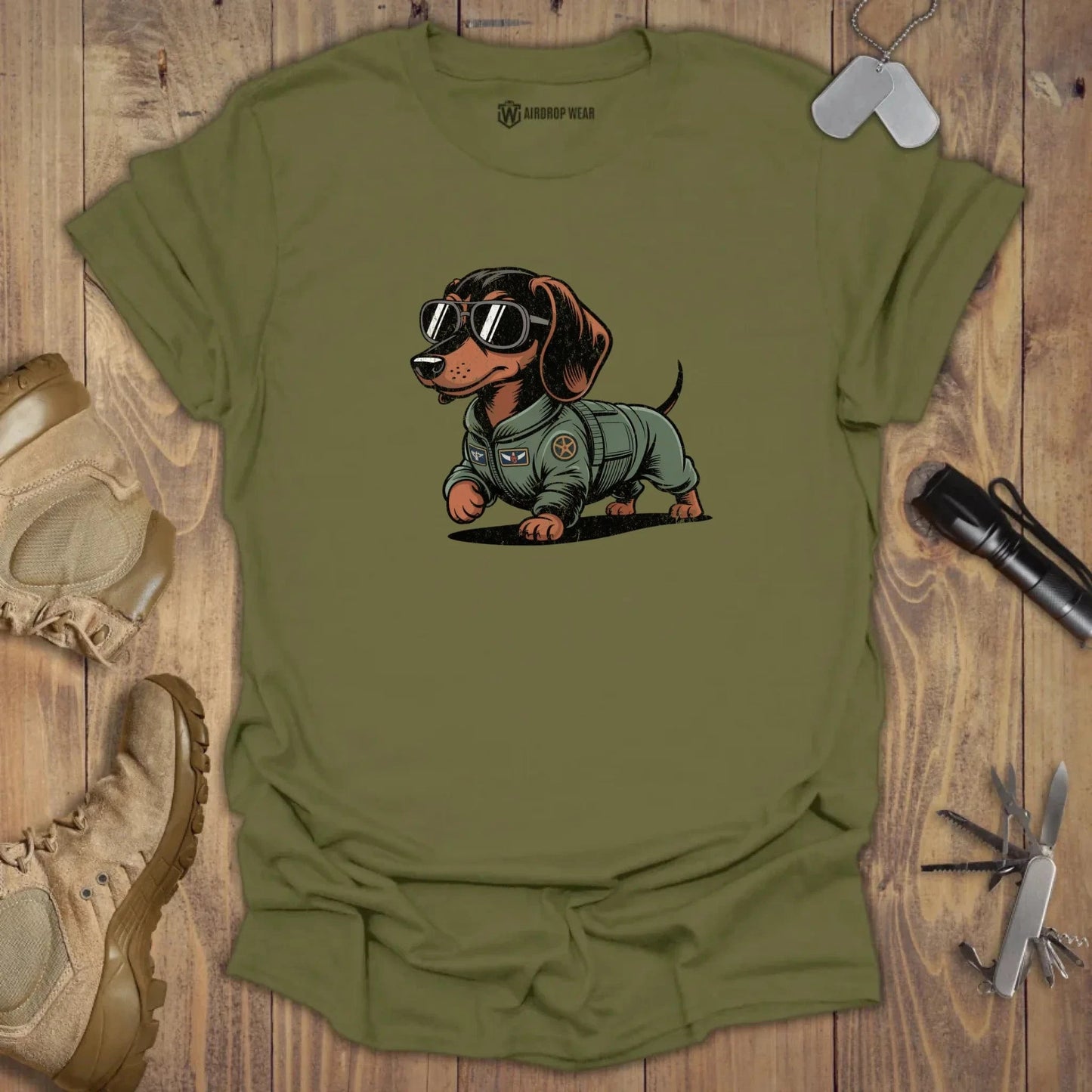 Fighter Pilot Sausage T-shirt Military Green