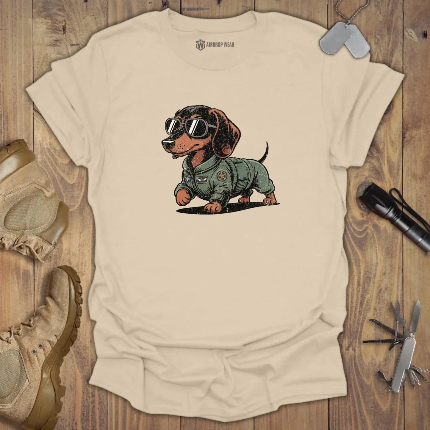 Fighter Pilot Sausage T-shirt Sand
