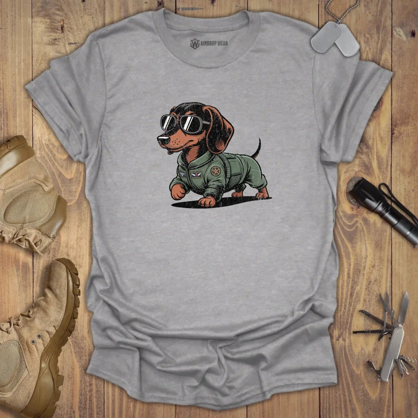 Fighter Pilot Sausage T-shirt Sport Grey