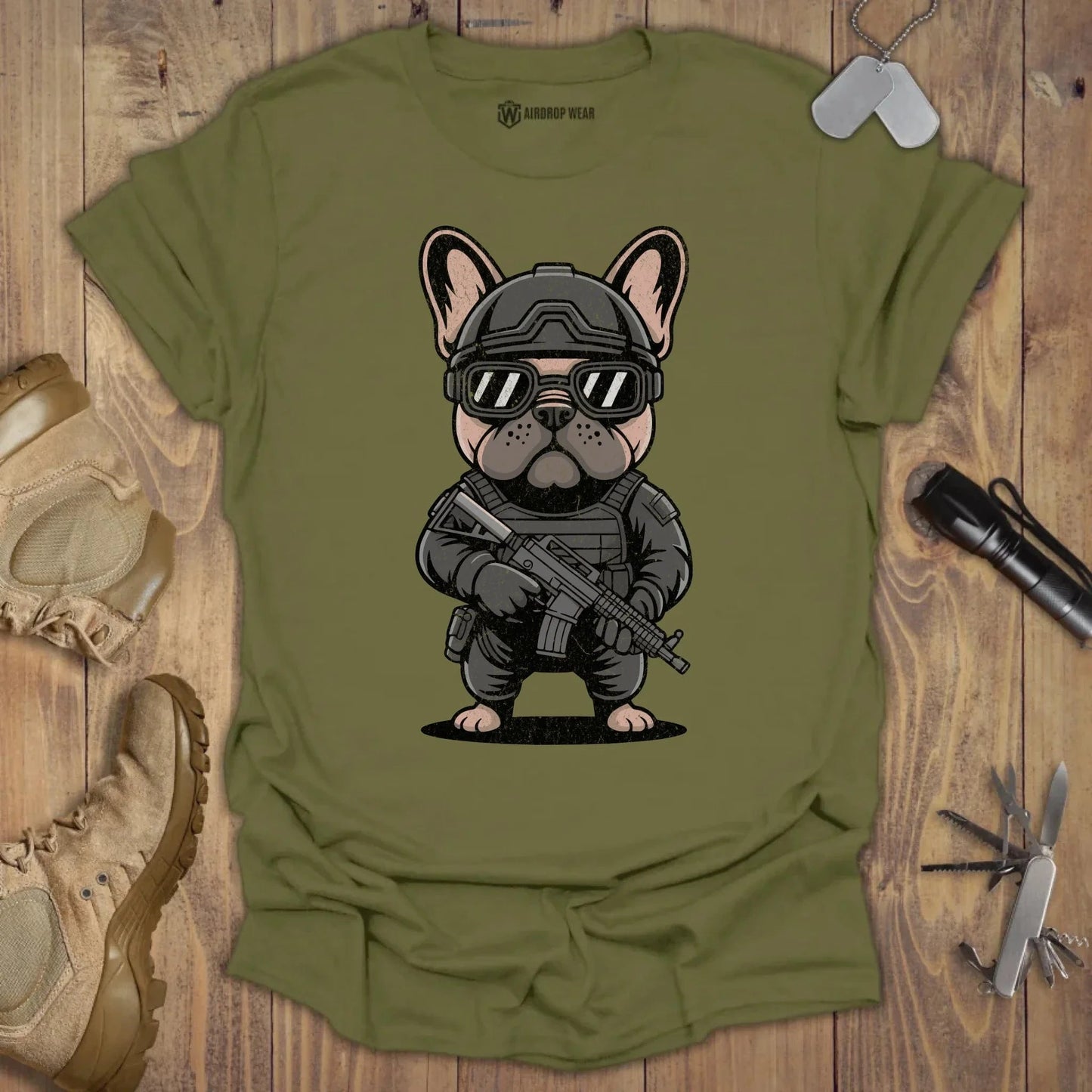 Special Ops Frenchie T-shirt Military Green