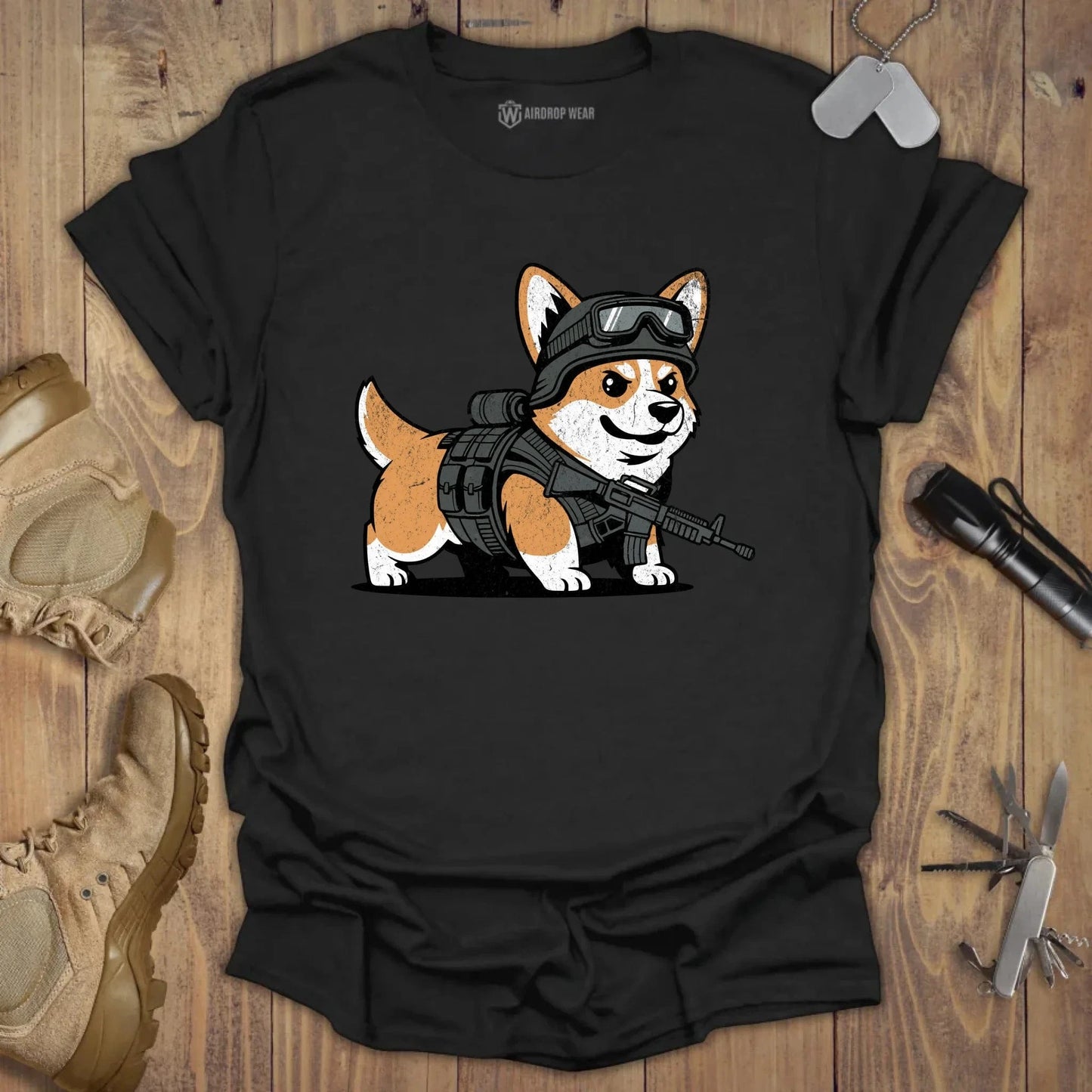 Special Ops Corgi T-shirt Black