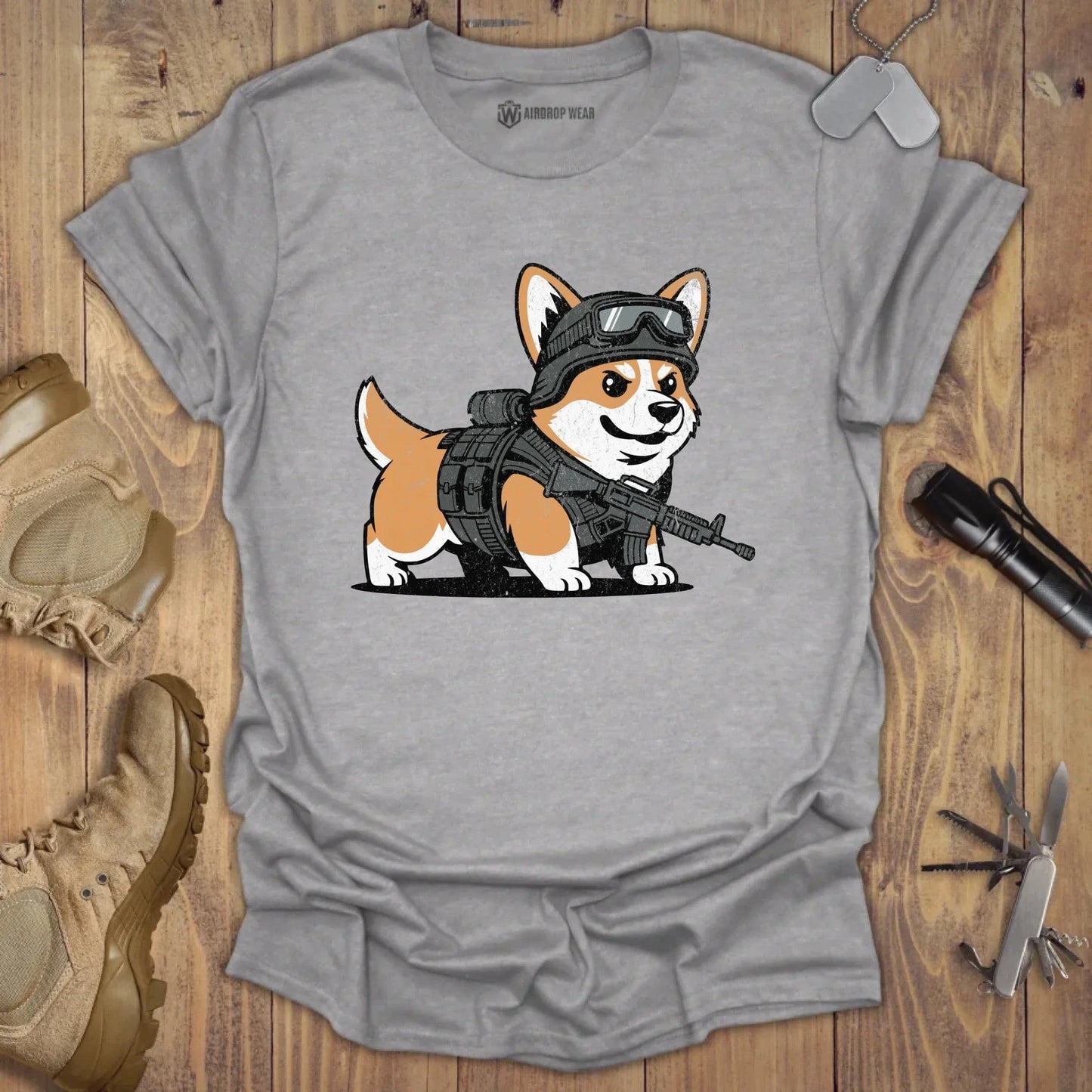 Special Ops Corgi T-shirt Sport Grey