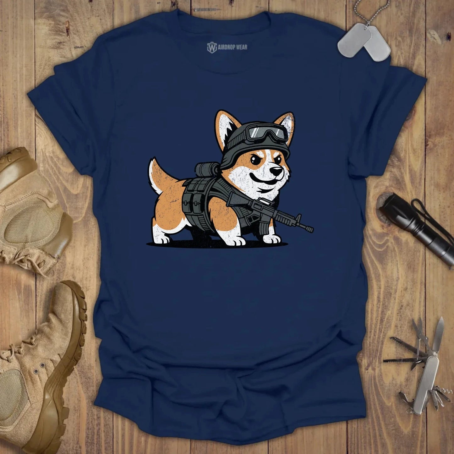 Special Ops Corgi T-shirt Navy