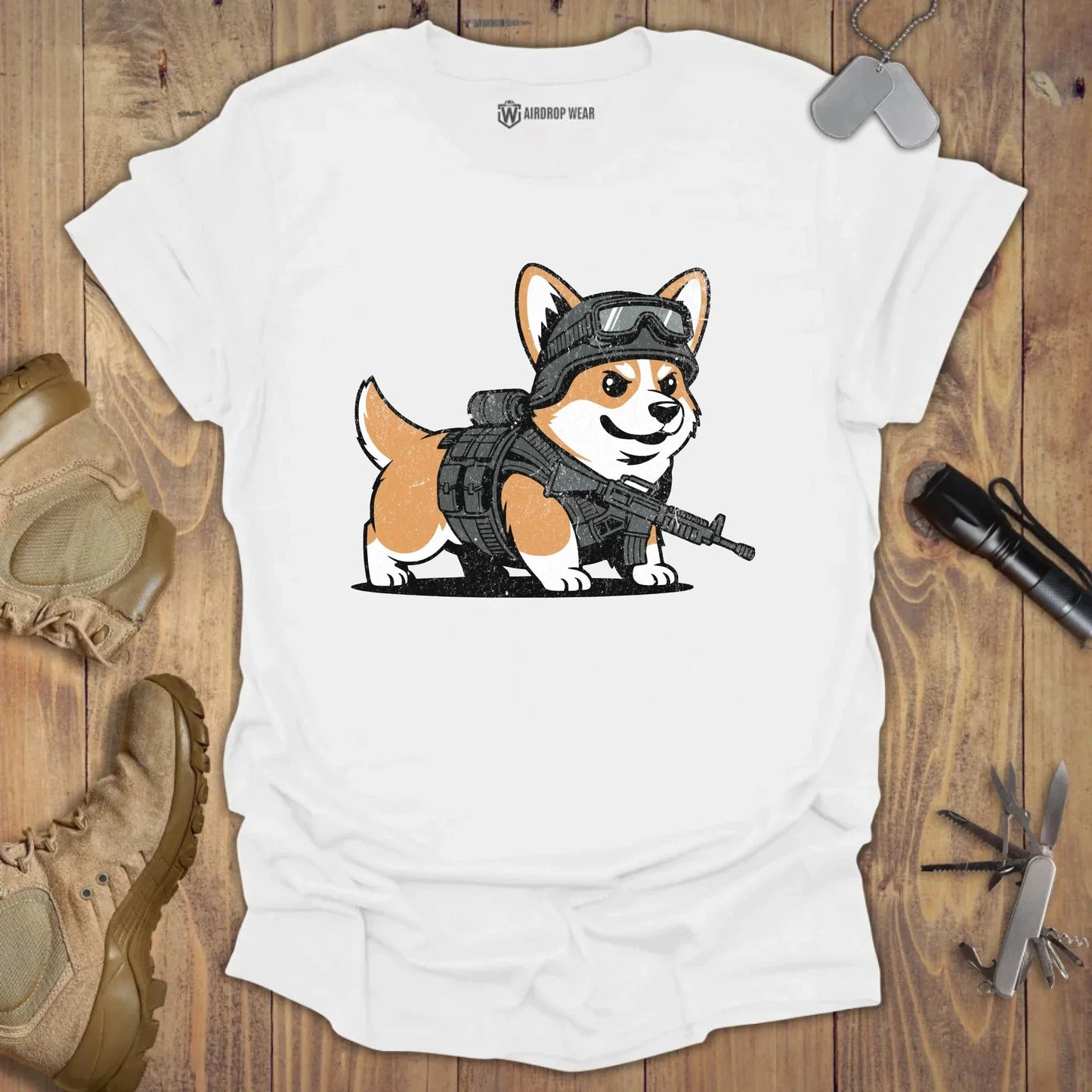 Special Ops Corgi T-shirt White