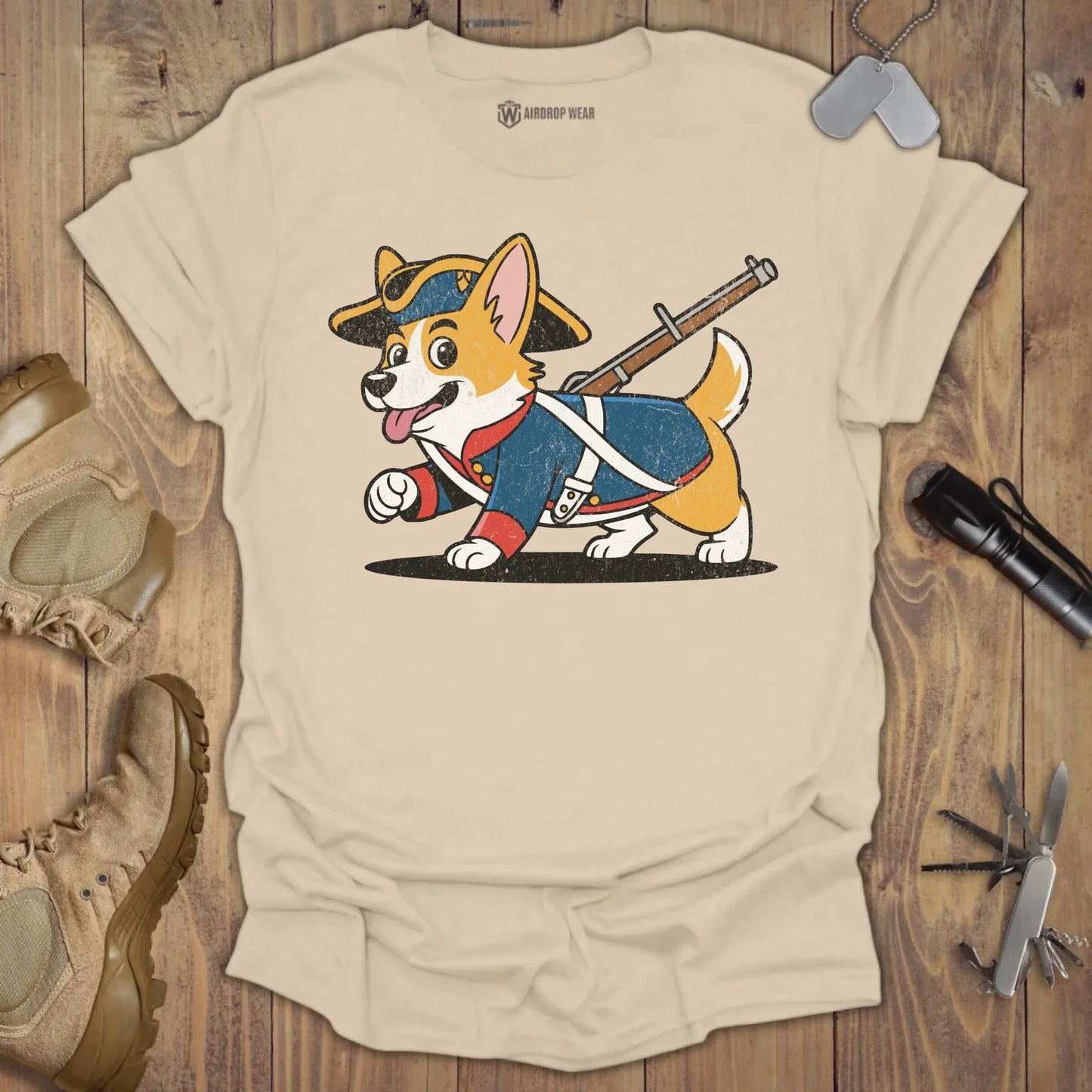 1776 Corgi T-shirt Sand