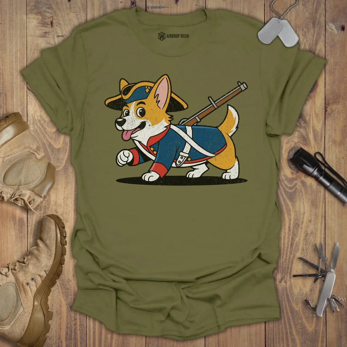1776 Corgi T-shirt Military Green