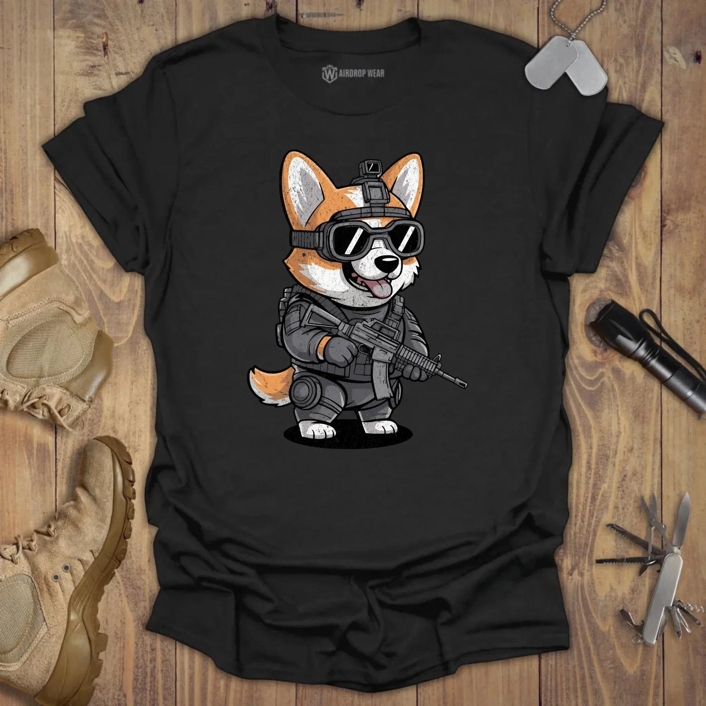 Special Ops Corgi T-shirt Black
