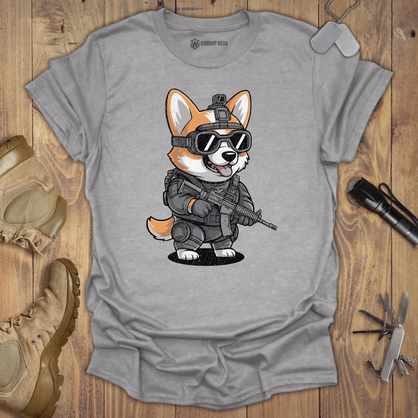 Special Ops Corgi T-shirt Sport Grey