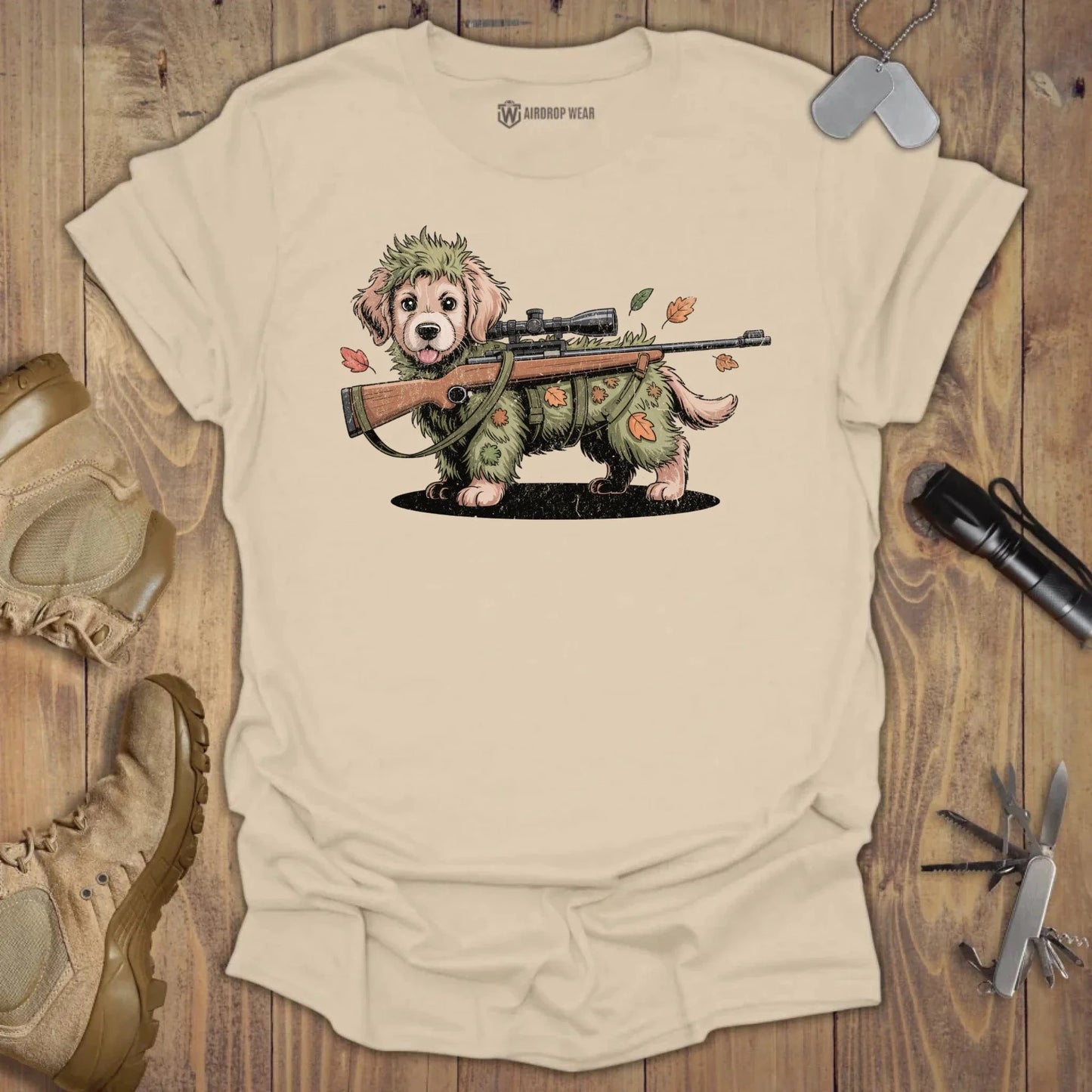 Sniper Golden Pup T-shirt Sand