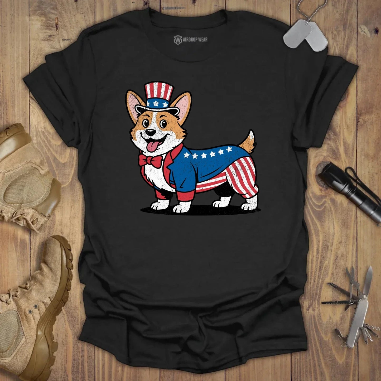 Uncle Corgi T-shirt Black