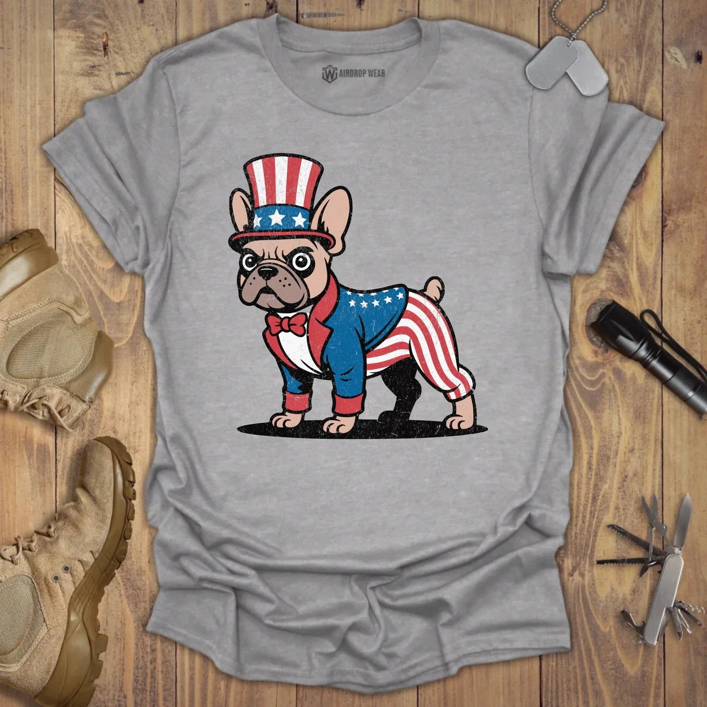 Uncle Frenchie T-shirt Sport Grey