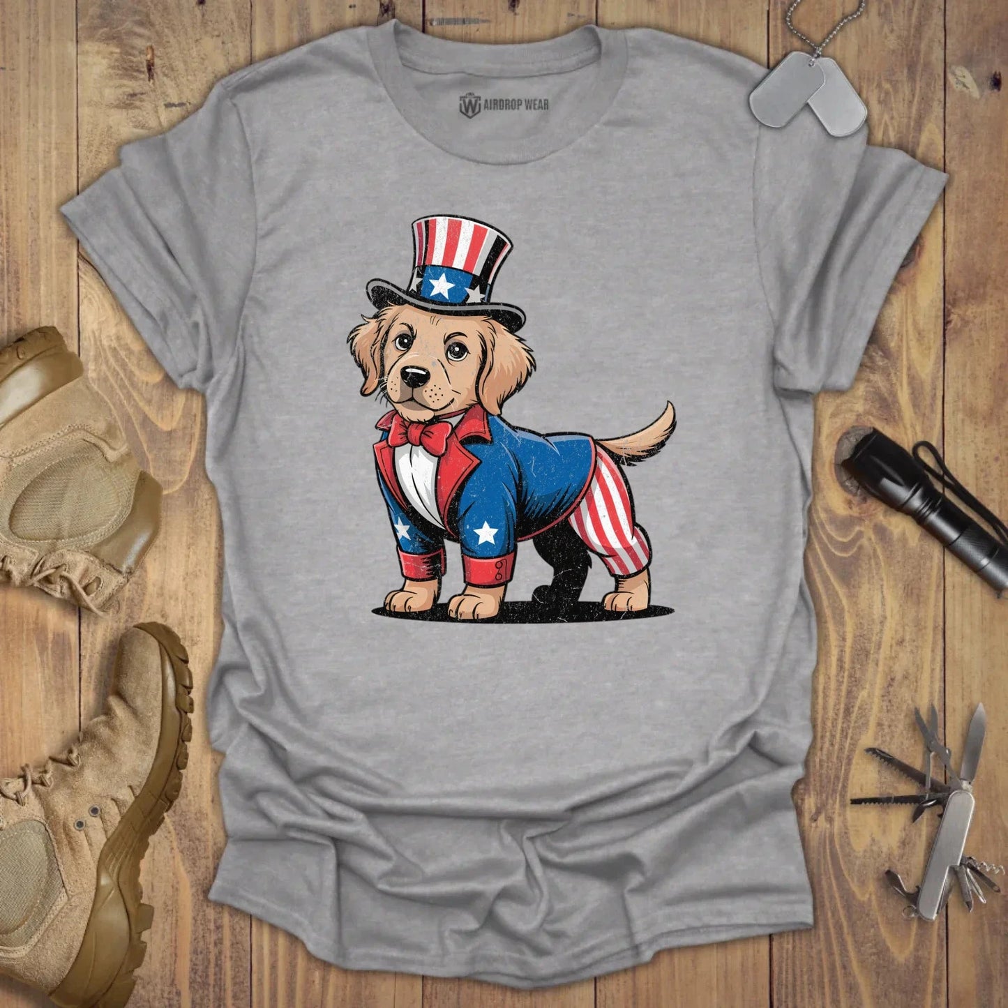 Uncle Golden Pup T-shirt Sport Grey