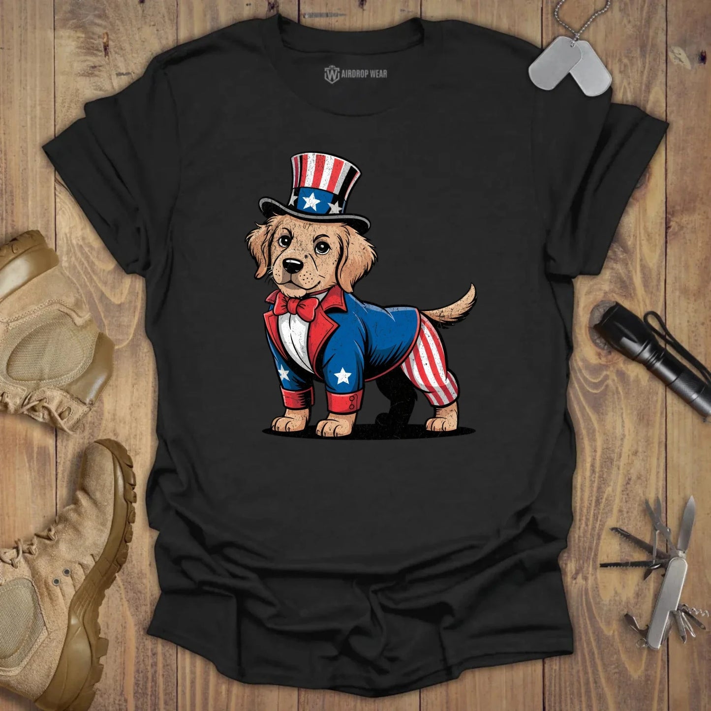 Uncle Golden Pup T-shirt Black