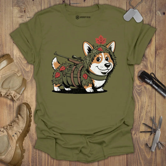 Sniper Corgi T-shirt Military Green