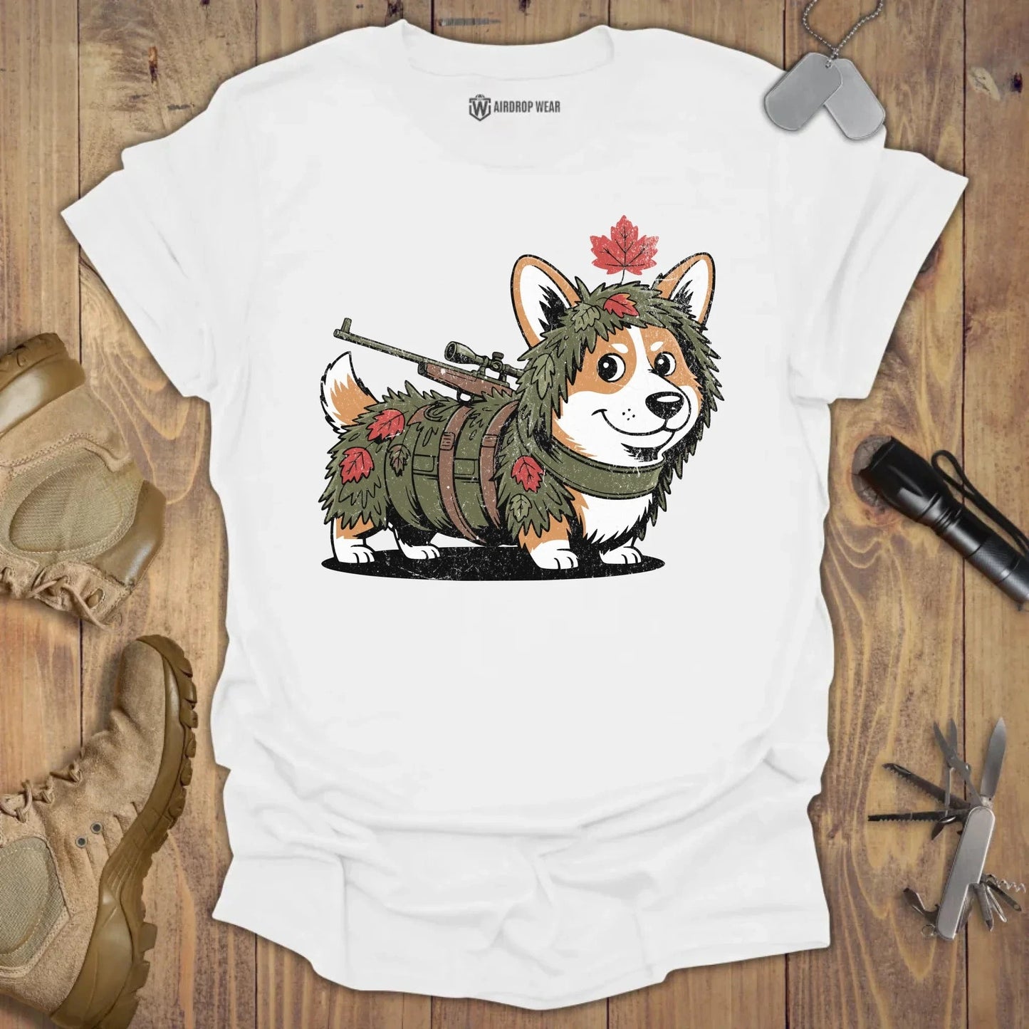 Sniper Corgi T-shirt White