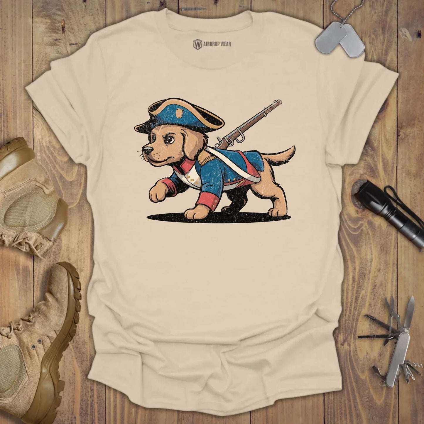 1776 Golden Pup T-shirt Sand