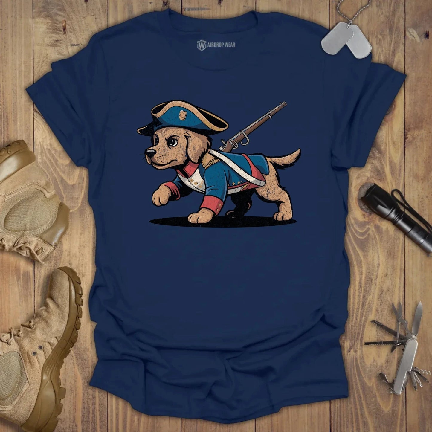 1776 Golden Pup T-shirt Navy