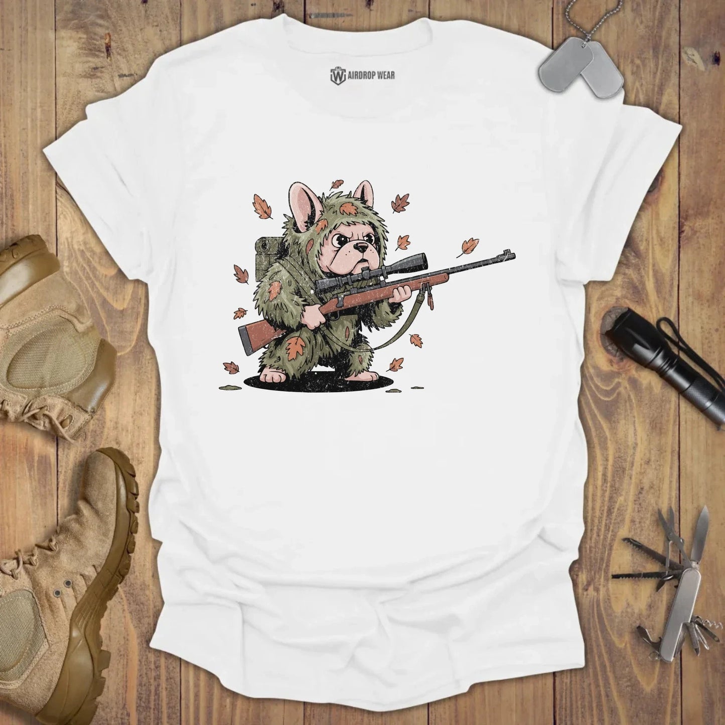 Sniper Frenchie T-shirt White