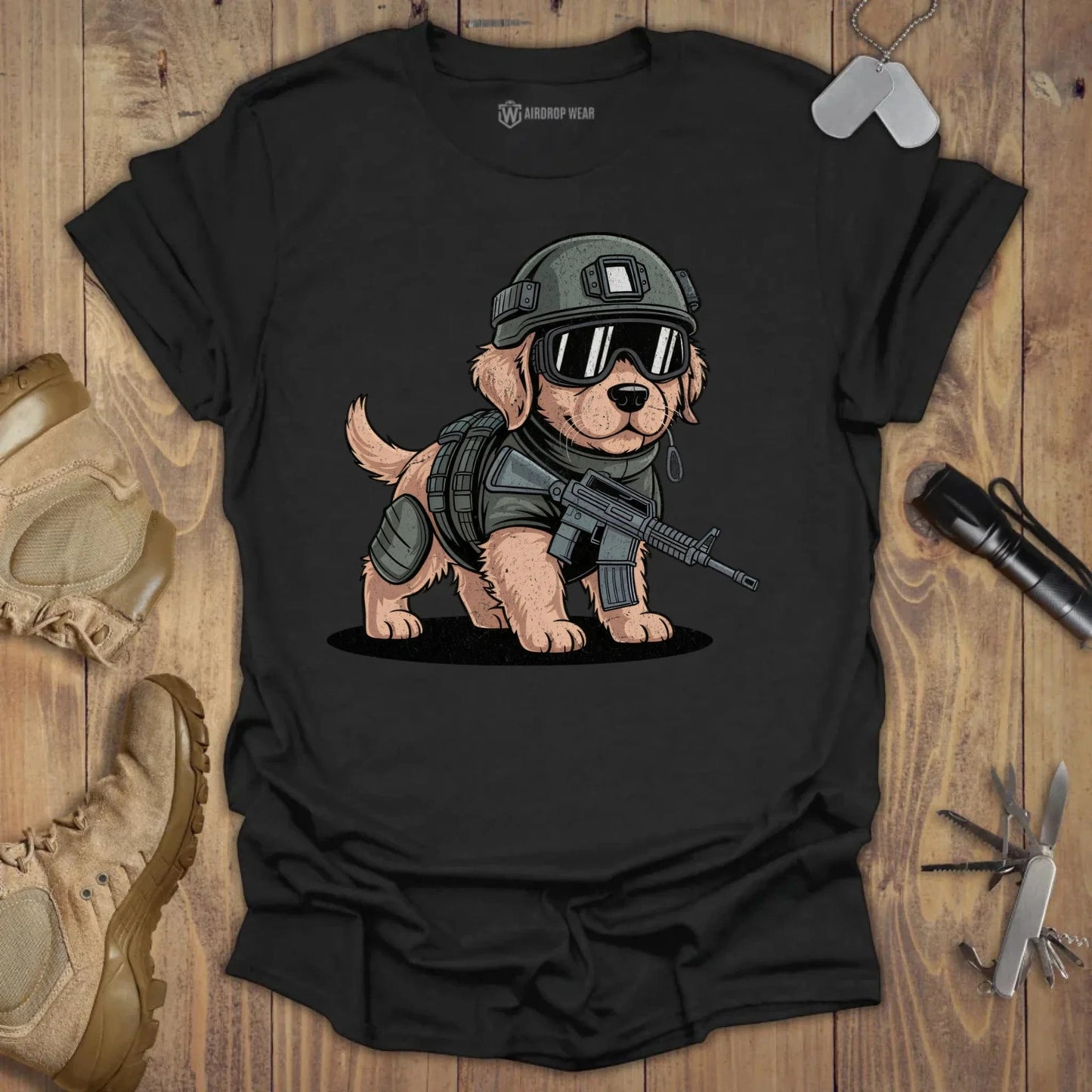 Special Ops Golden Pup T-shirt Black