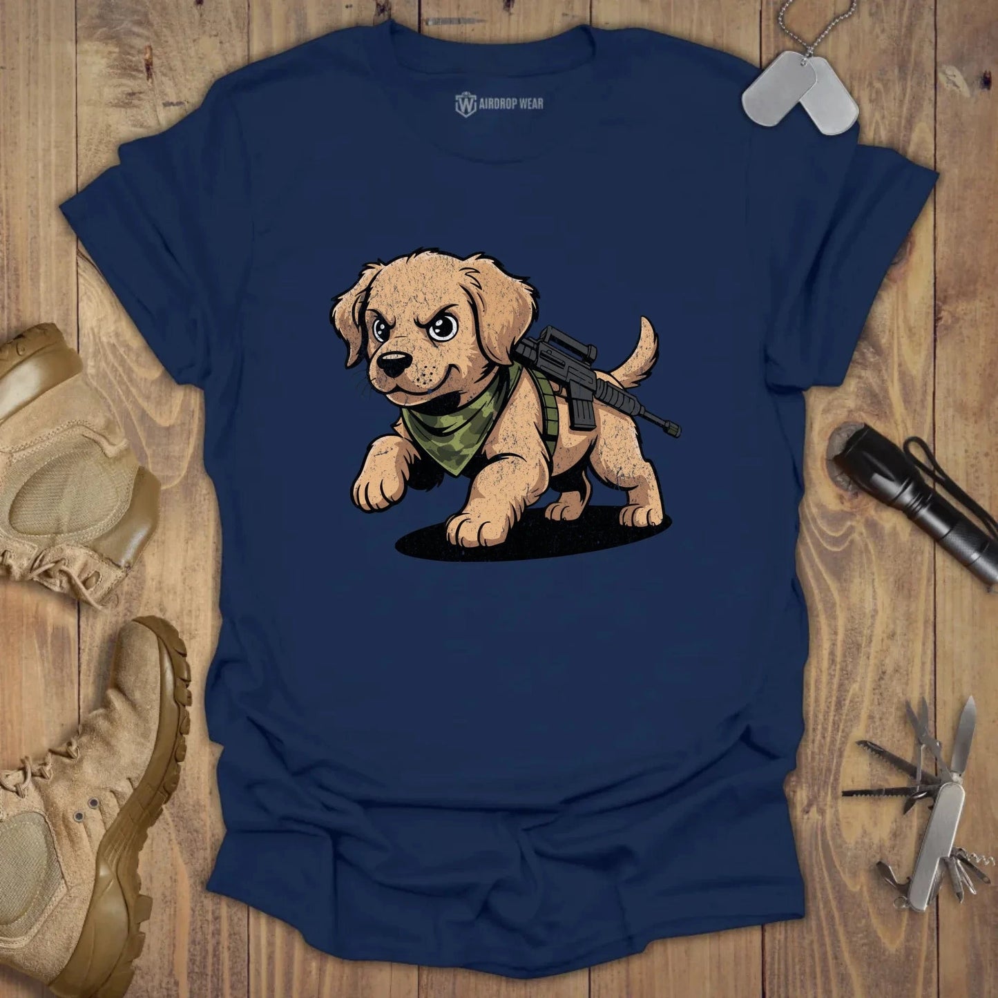 Tactical Golden Pup T-shirt Navy