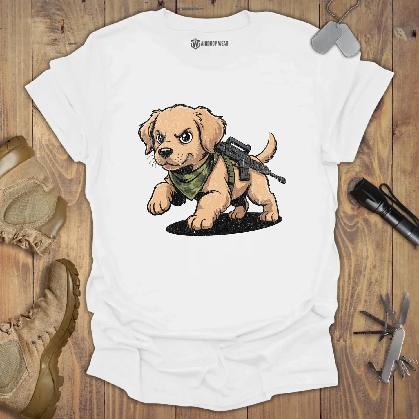 Tactical Golden Pup T-shirt White