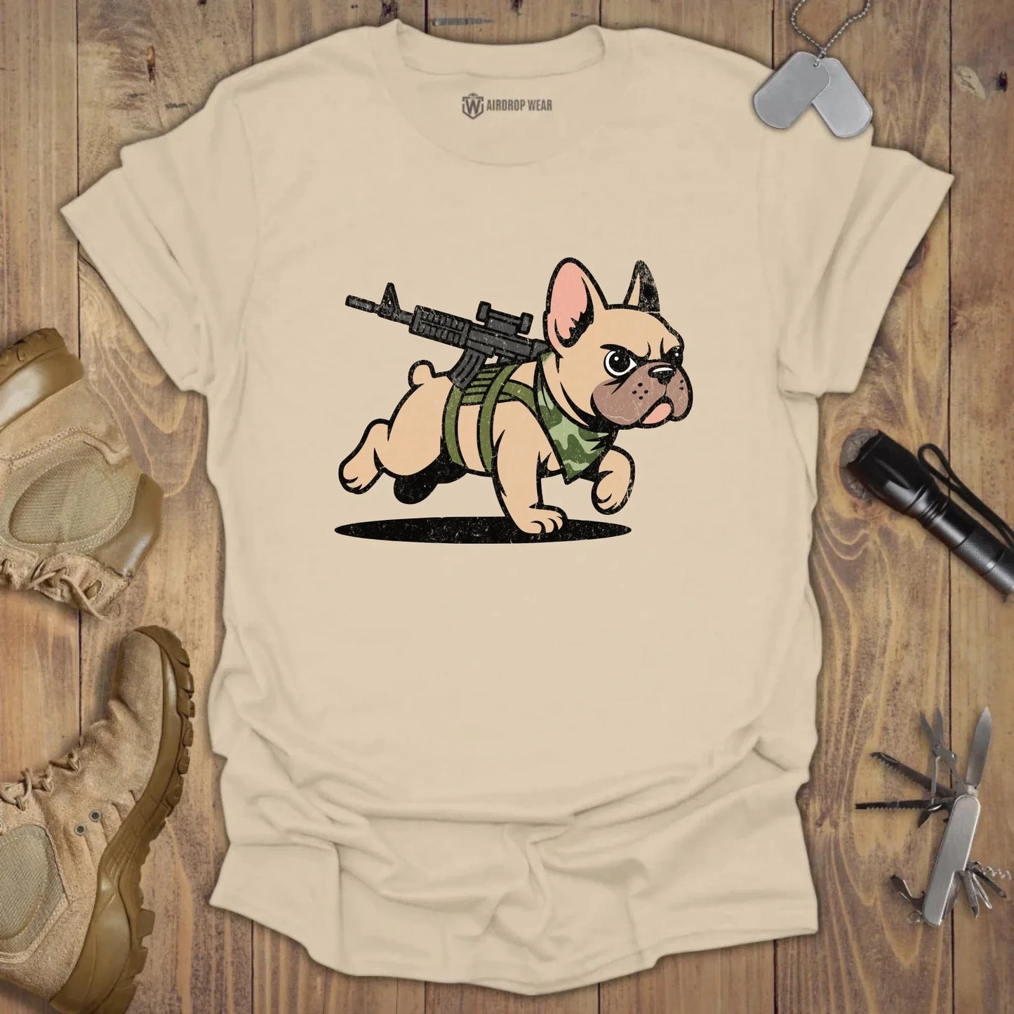 Tactical Frenchie T-shirt Sand