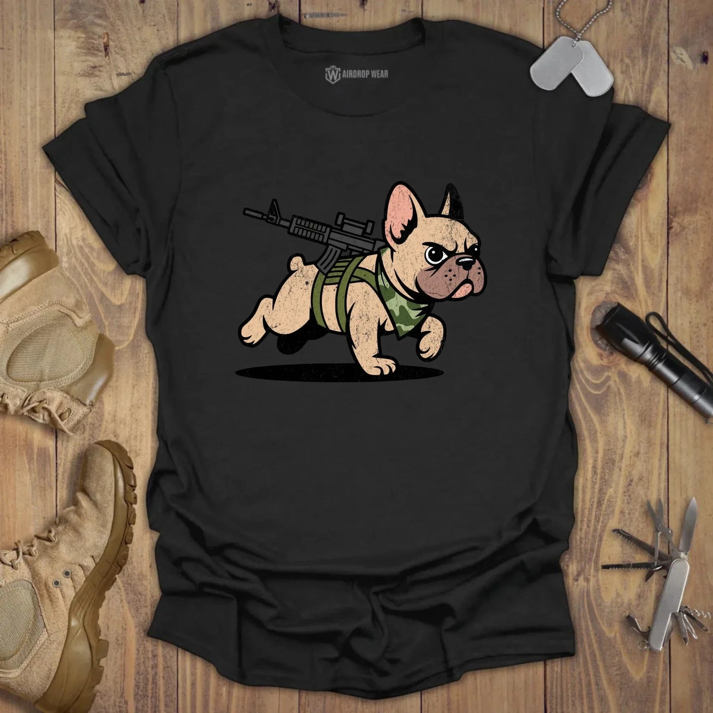 Tactical Frenchie T-shirt Black