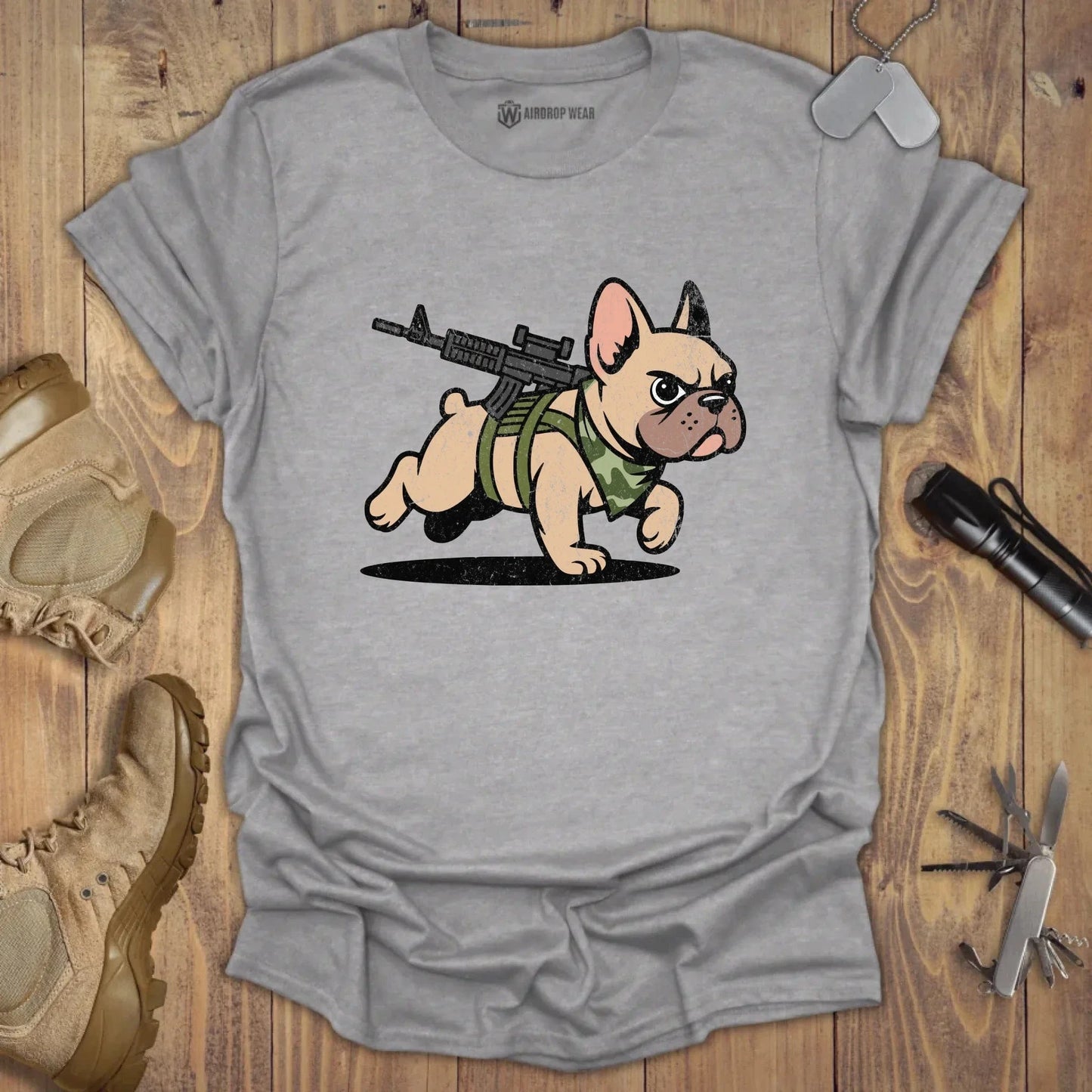 Tactical Frenchie T-shirt Sport Grey