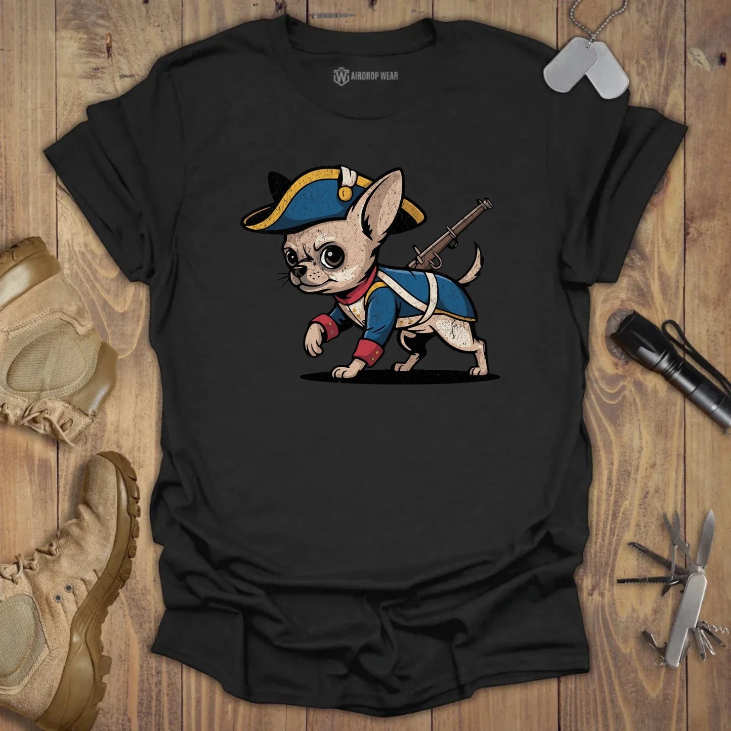 1776 Chihuahua T-shirt Black