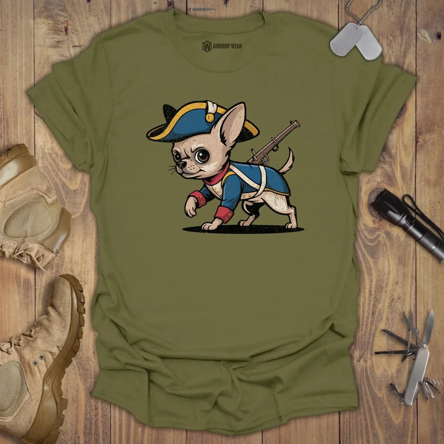 1776 Chihuahua T-shirt Military Green