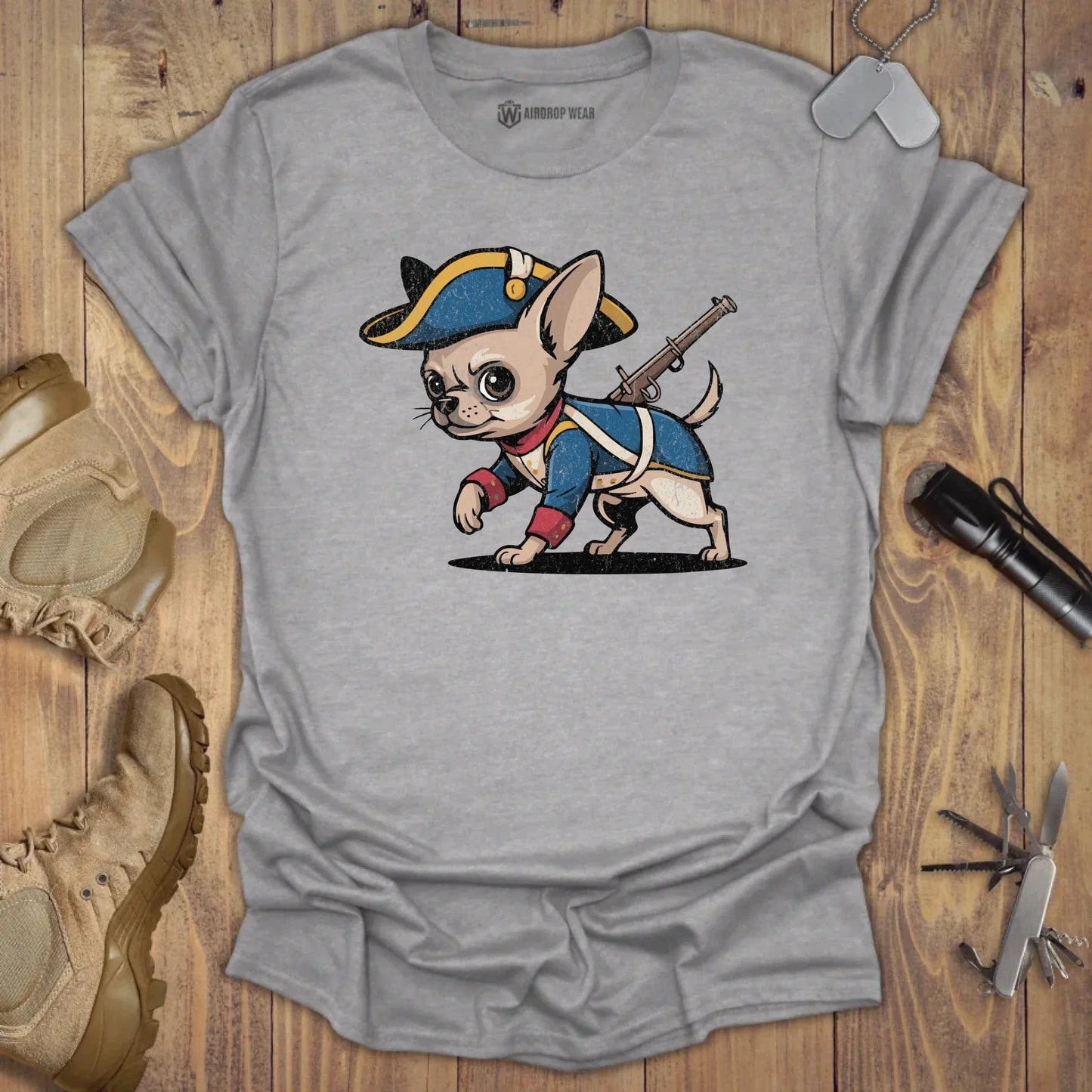 1776 Chihuahua T-shirt Sport Grey