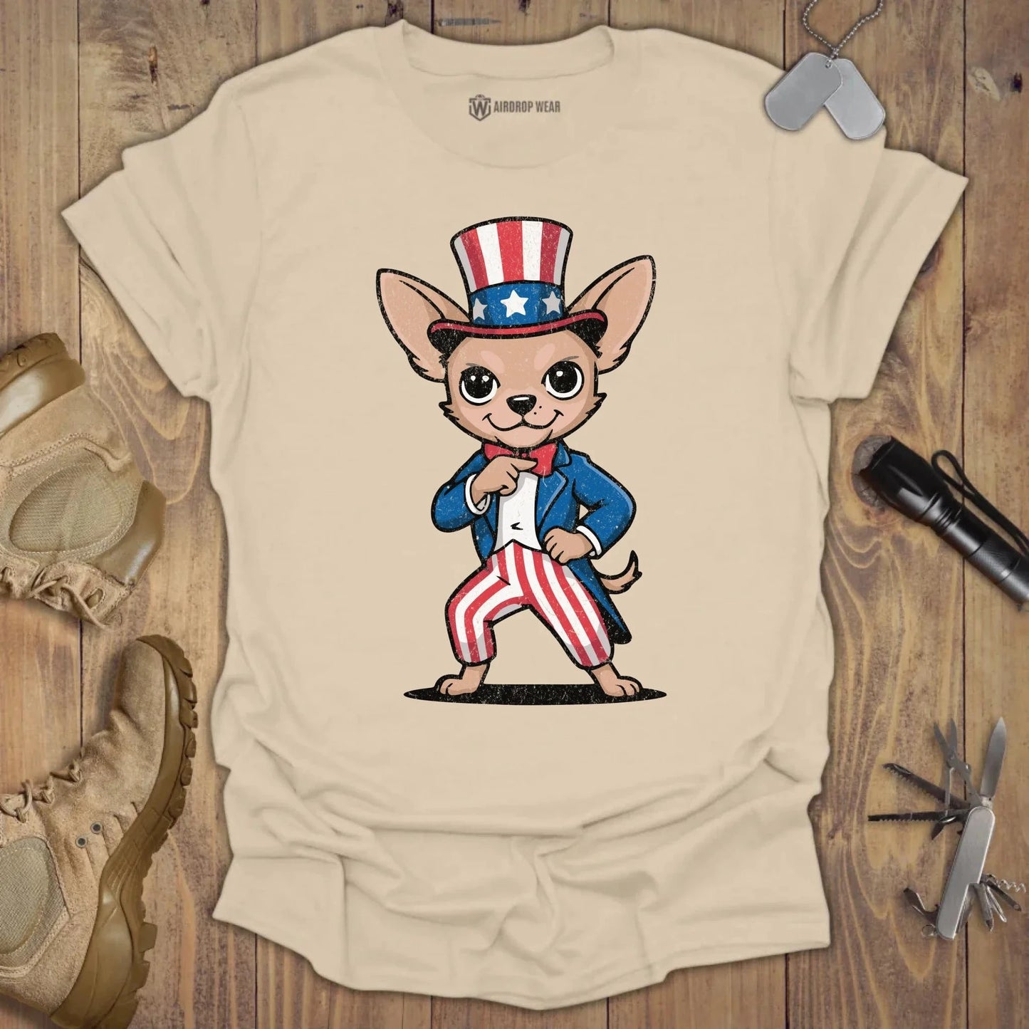 I Want You Chihuahua T-shirt Sand