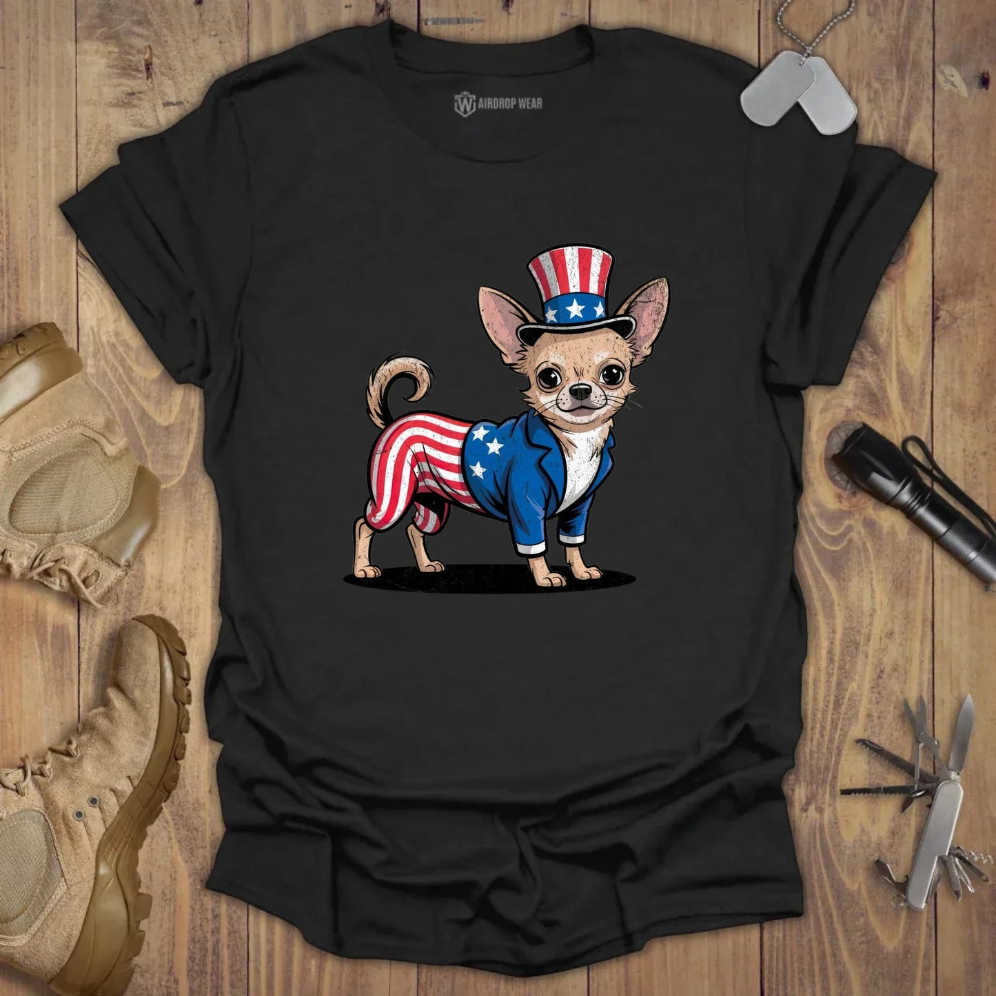 Uncle Chihuahua T-shirt Black