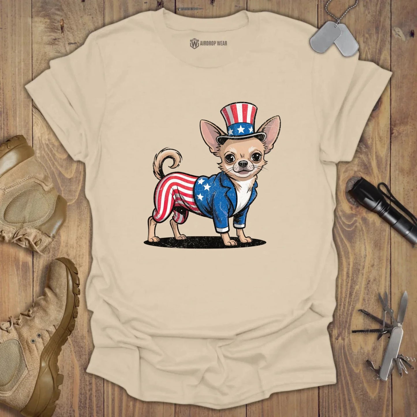 Uncle Chihuahua T-shirt Sand