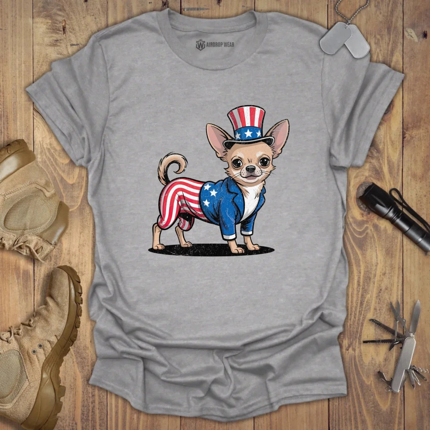 Uncle Chihuahua T-shirt Sport Grey