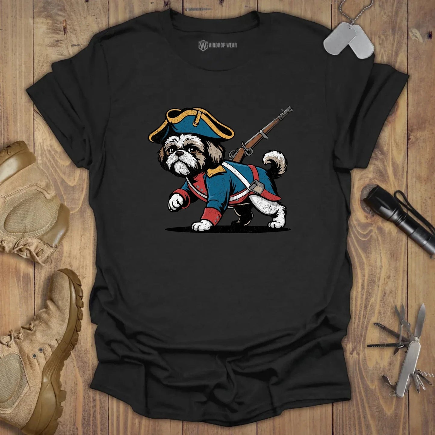 1776 Shih Tzu T-shirt Black