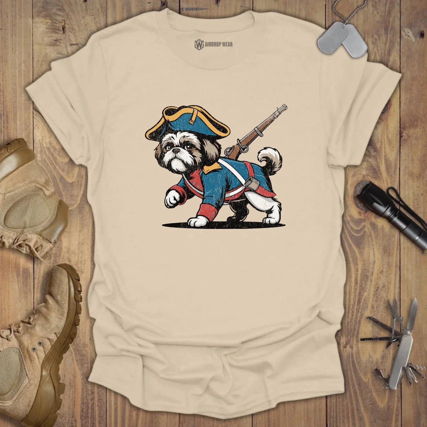 1776 Shih Tzu T-shirt Sand