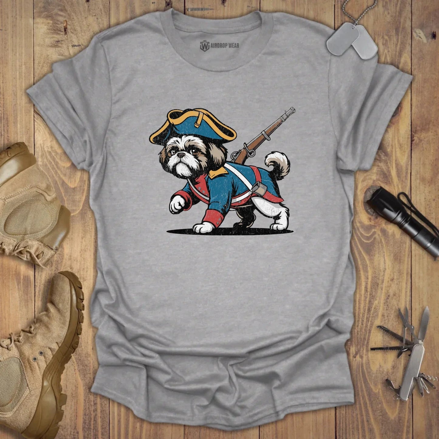1776 Shih Tzu T-shirt Sport Grey