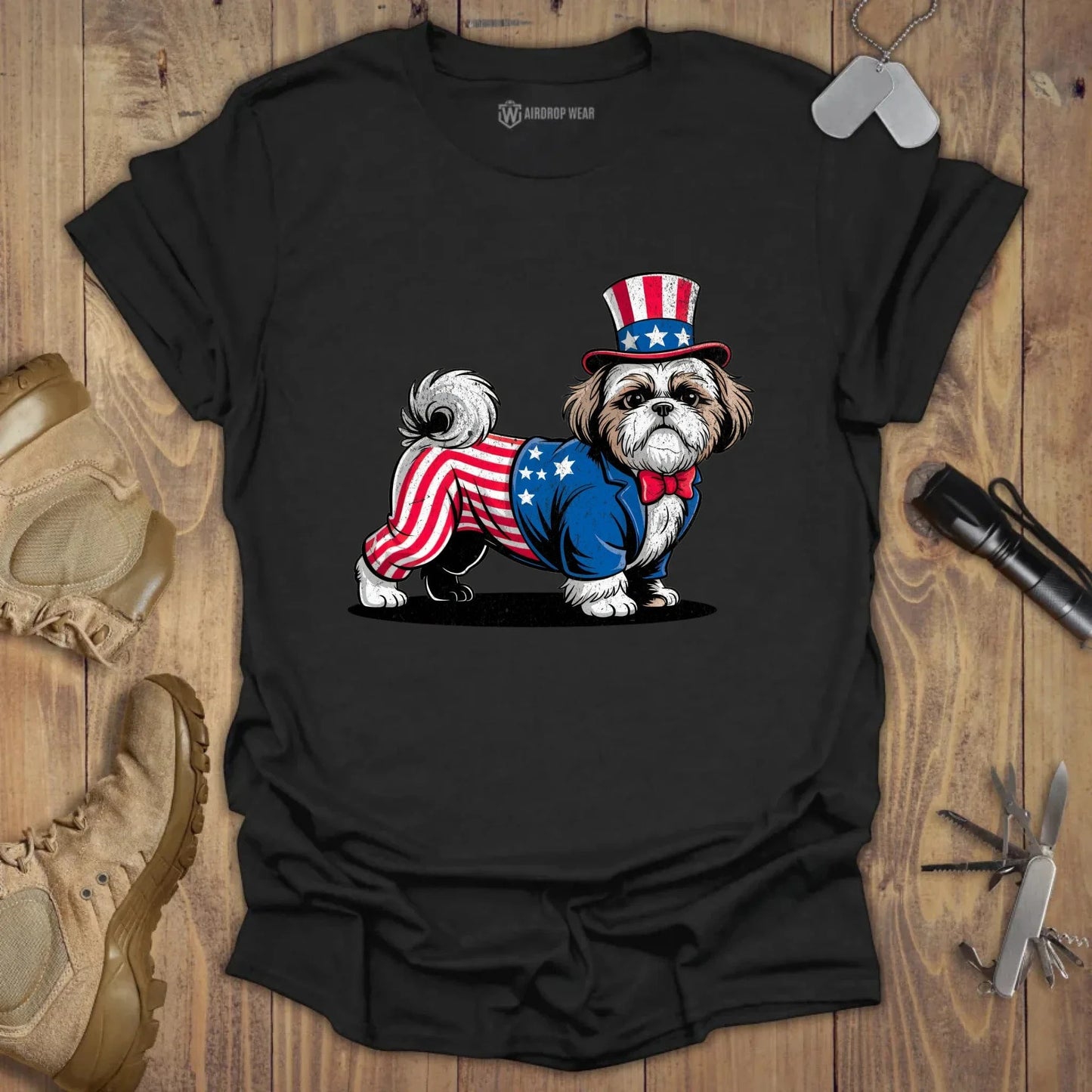 Uncle Shih Tzu T-shirt Black