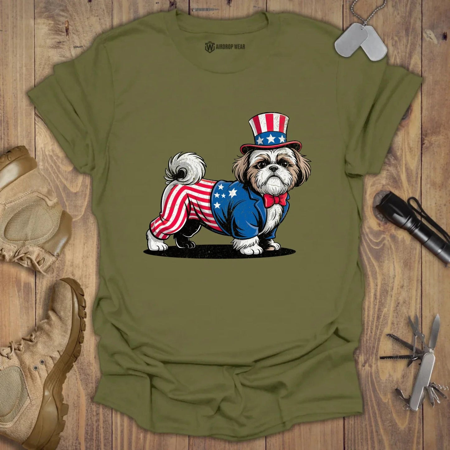 Uncle Shih Tzu T-shirt Military Green