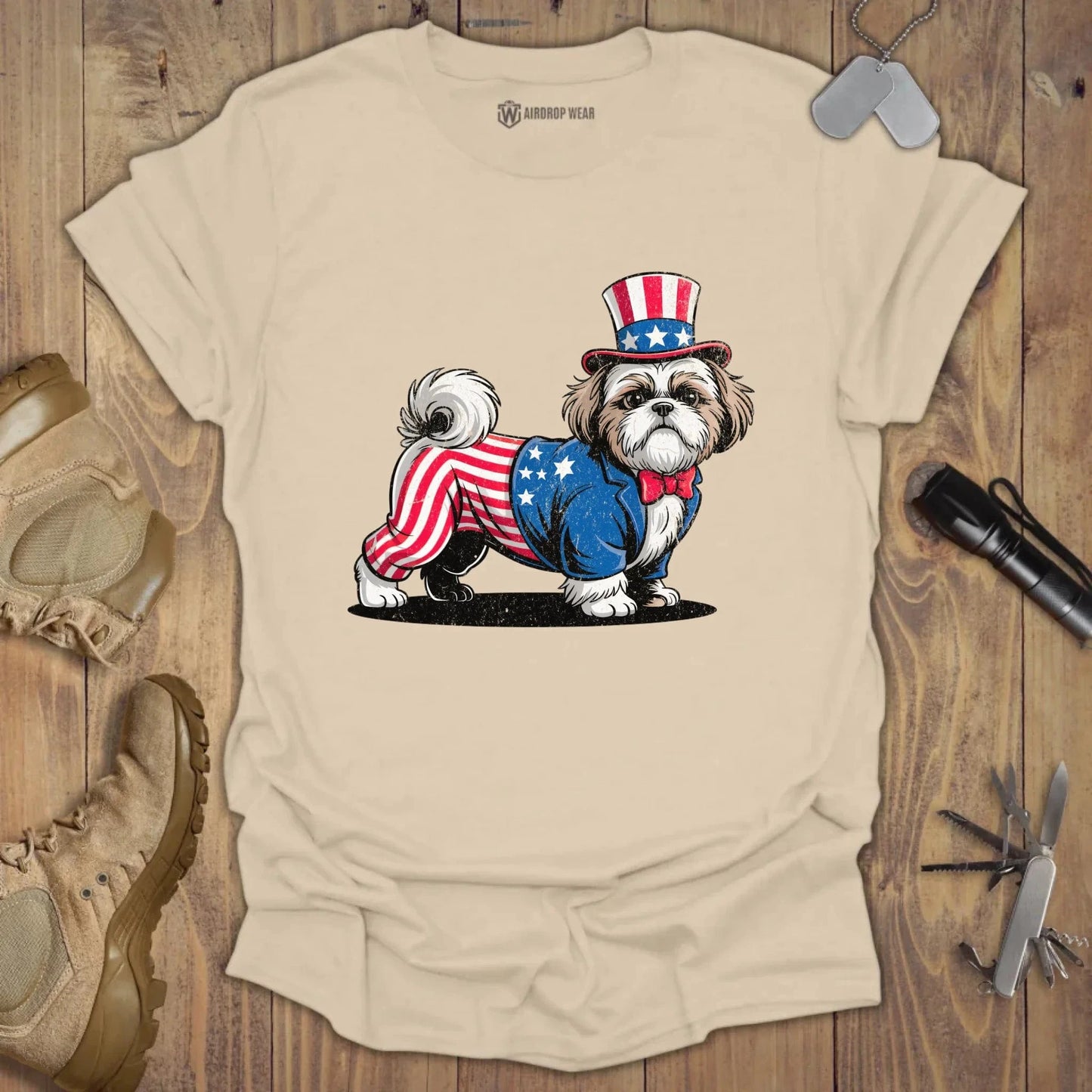 Uncle Shih Tzu T-shirt Sand